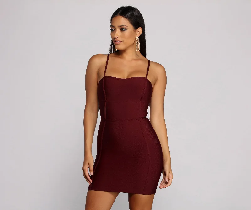 women's metallic dressesMajor Babe Bandage Spaghetti Strap Mini Dress