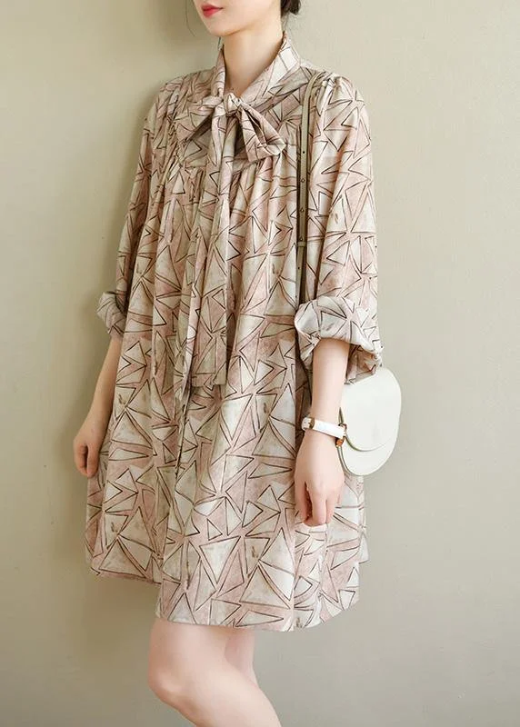 women's tall dressesBohemian Pink Print Chiffon Button Spring Maxi Dress