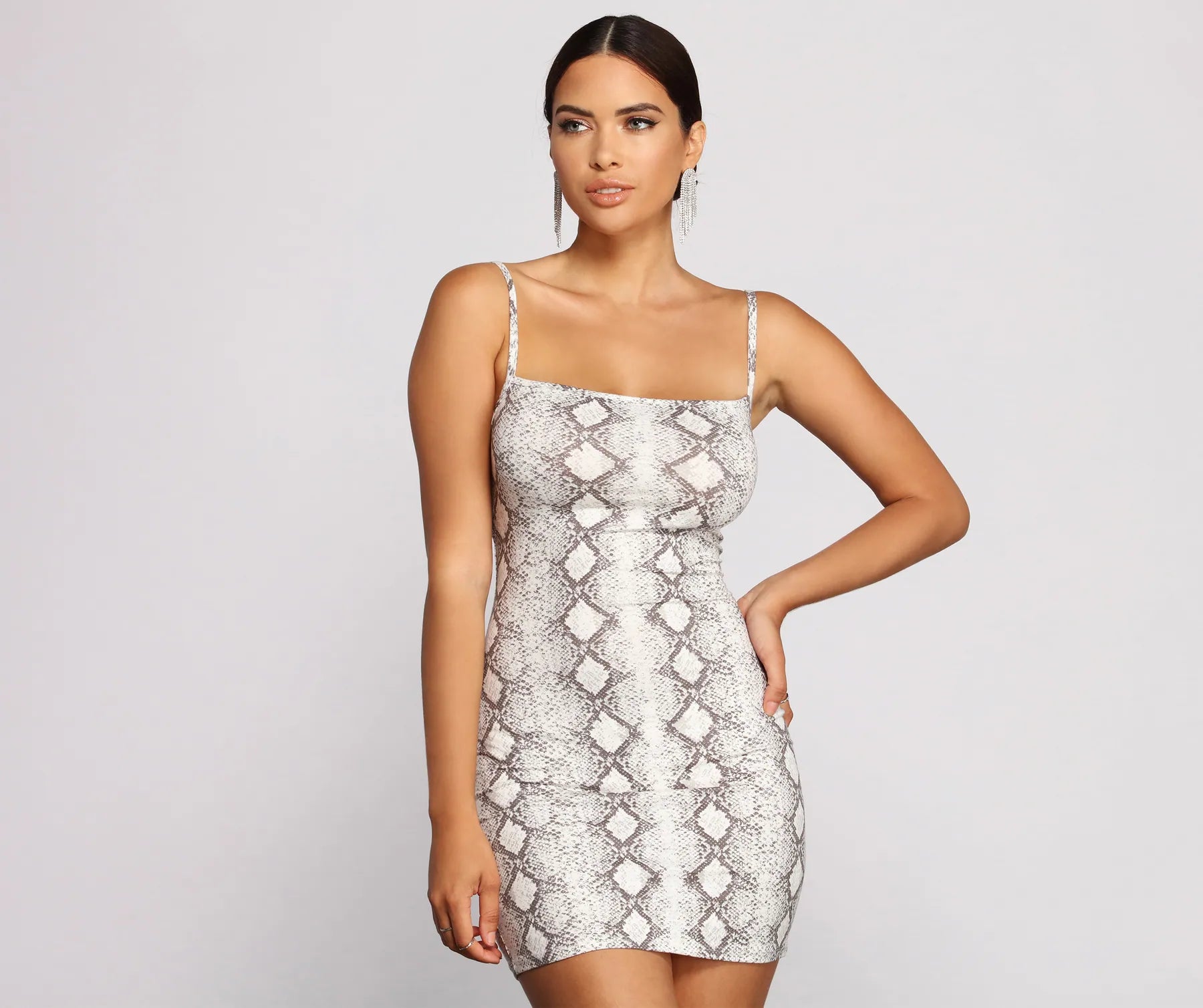 women's high-low dressesViper Vixen Snake Print Mini Dress