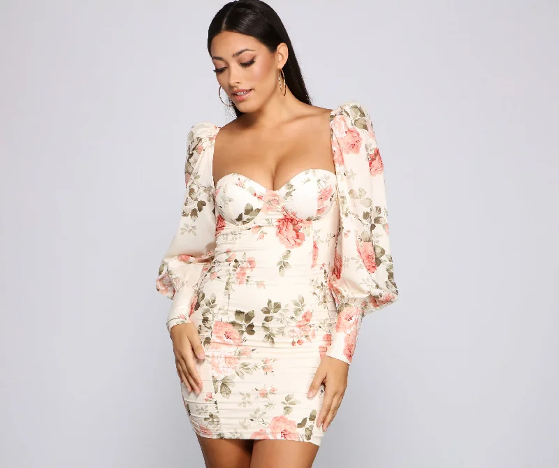 women's luxury dressesFloral Bloom Chiffon Mini Dress