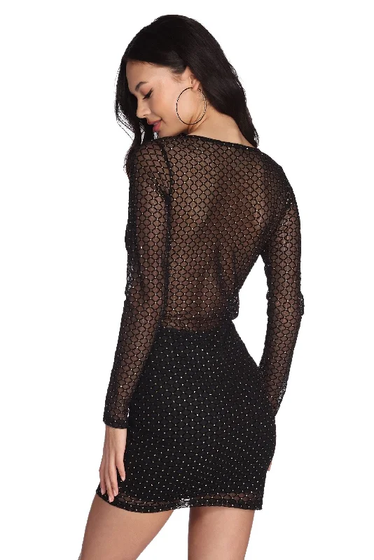 women's mother of the bride dressesA Complete Mesh Mini Dress