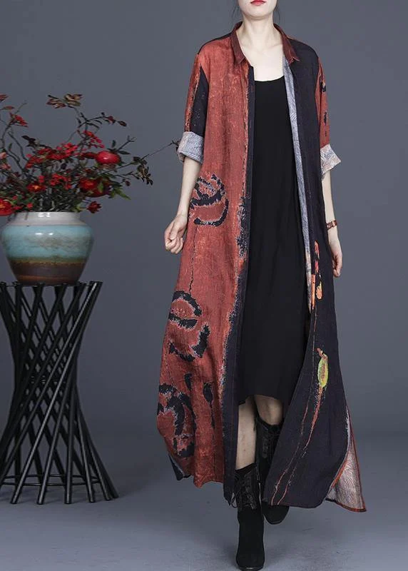 women's bridesmaid dressesChocolate Print Chiffon Maxi Dress Cardigan