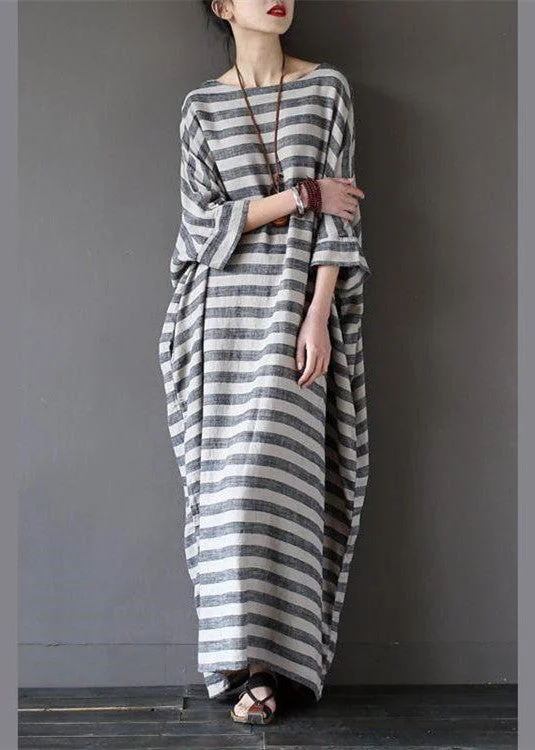 women's hourglass figure dressesFashion Stripe Loose Big Size Maxi Size Dresses Plus Sizes Women Clothes