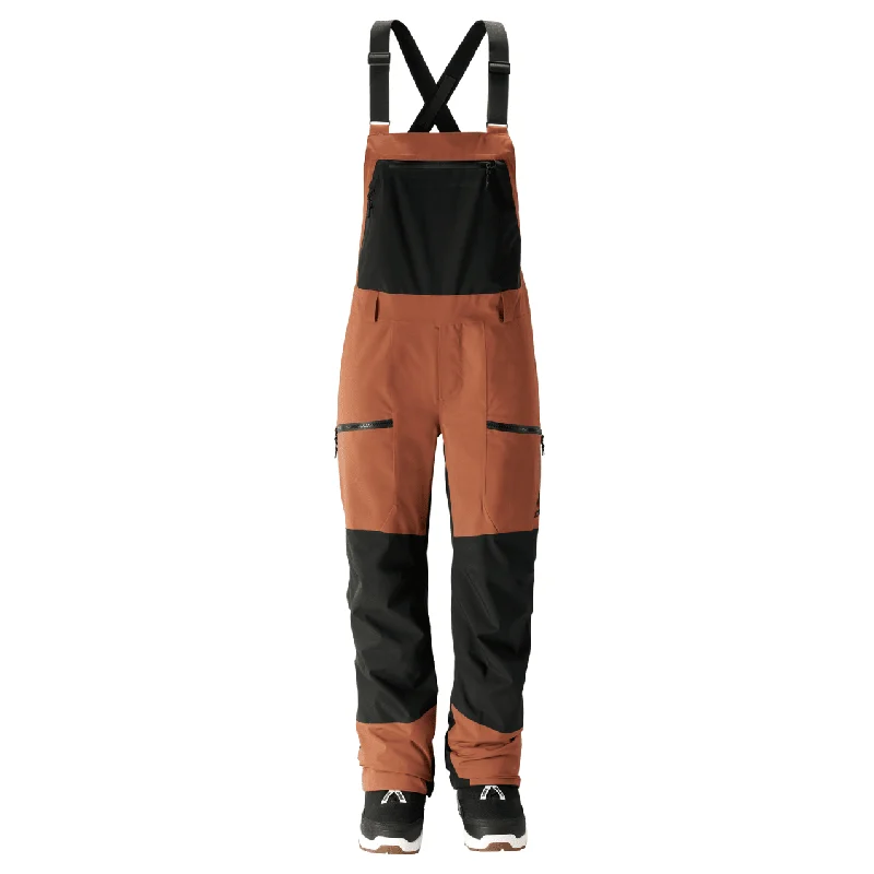 women's short pantsJONES Women's MTN Surf Recycled Bib Snowboard Pants Terracotta 2024