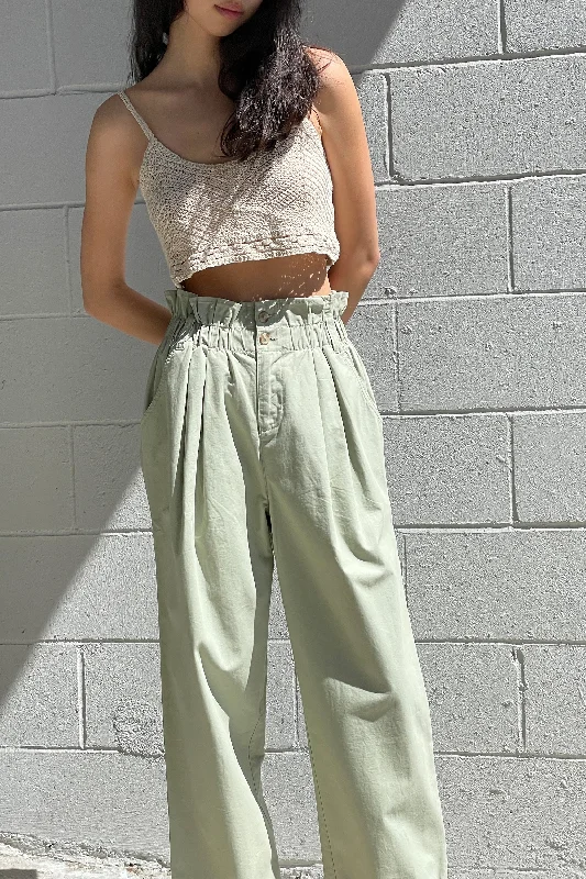 women's designer pantsPAPERBAG WAIST PANTS