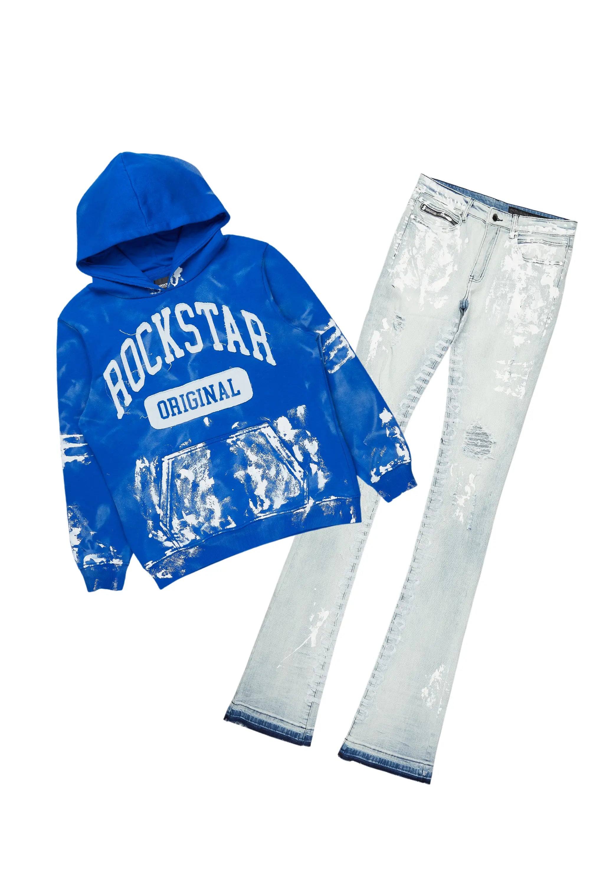 women's hot pantsKarlo Royal Hoodie/Super Stacked Flare Jean Bundle