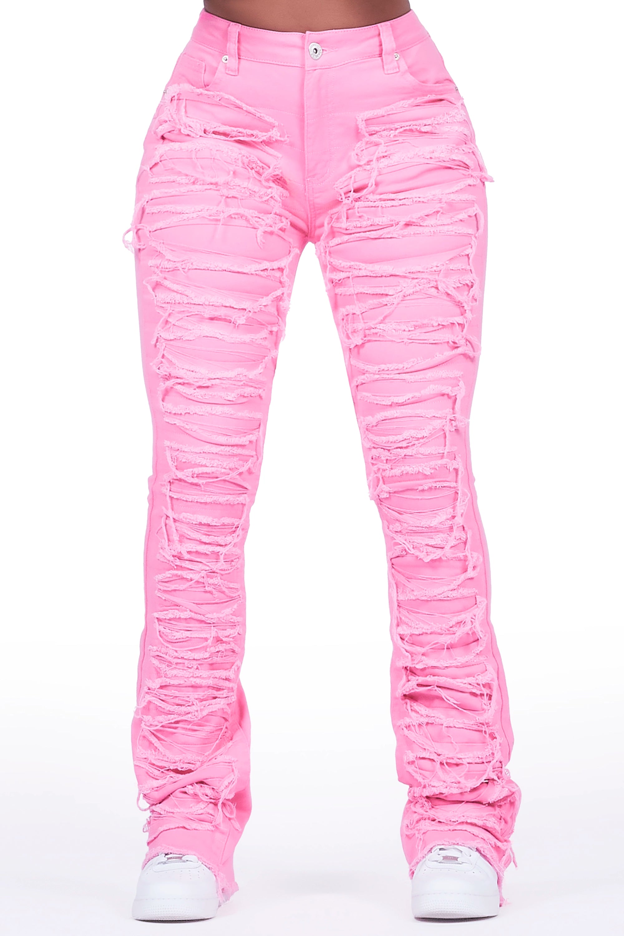 women's sophisticated pantsTashiana Pink Stacked Flare Jean