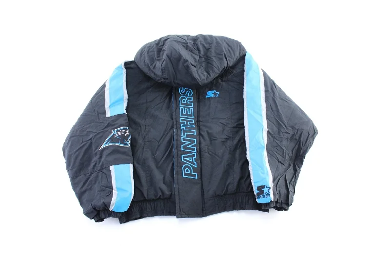 women's travel pantsYouth 90's North Carolina Panthers Embroidered Starter Zip Up Jacket