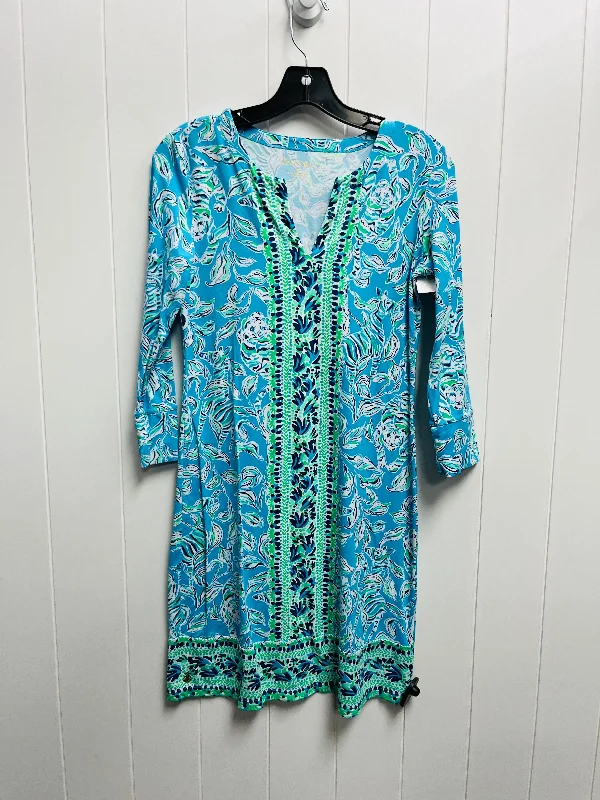 women's maximalist dressesDress Designer By Lilly Pulitzer In Blue & Green, Size: Xs