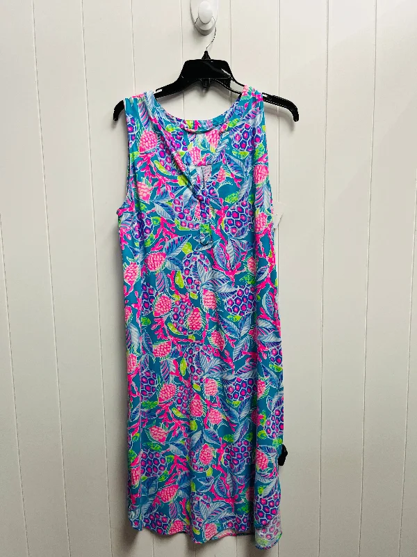 women's minimalist dressesDress Designer By Lilly Pulitzer In Green & Pink, Size: L