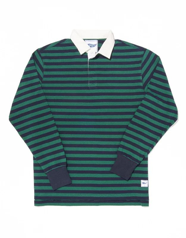 women's vintage dressesGREEN/NAVY STRIPE RUGBY SHIRT