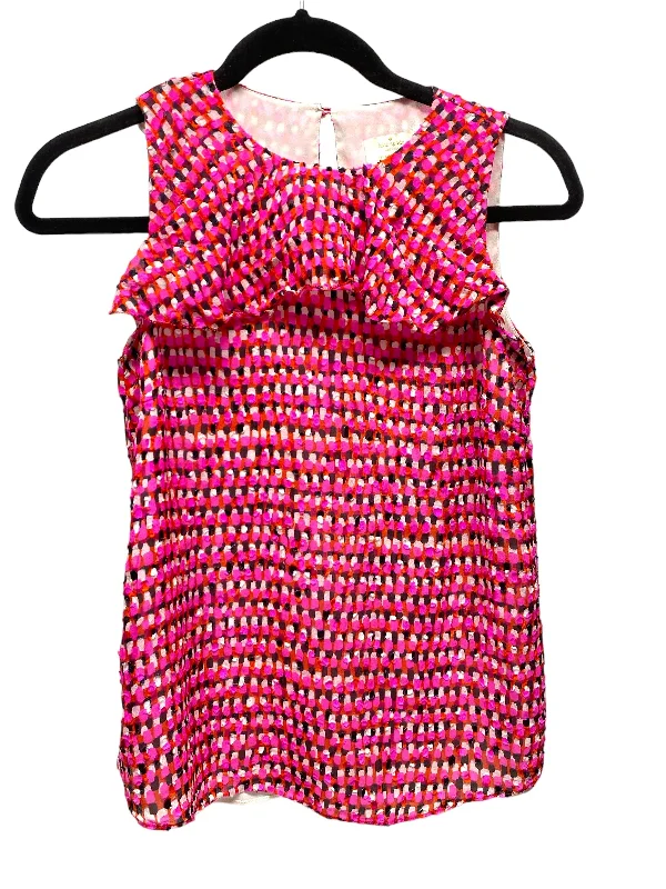 women's cotton dressesPink & Red Top Sleeveless Designer Kate Spade, Size Xxs