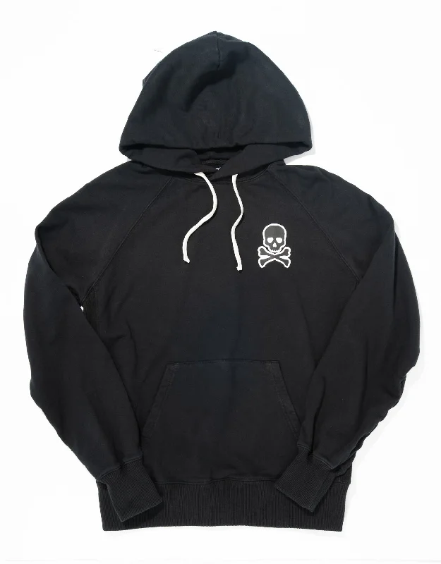 women's stylish dressesSKULL AND CROSSBONES HOODIE - BLACK