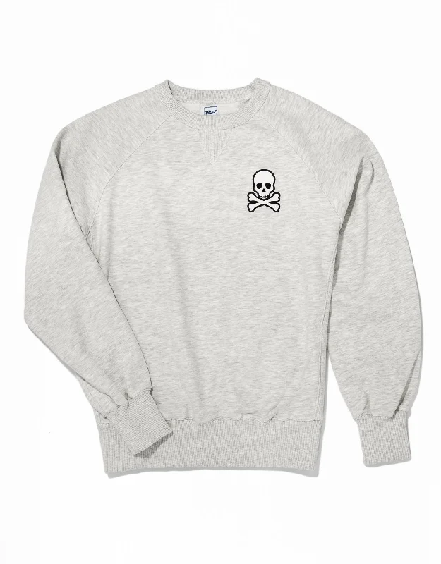 women's hourglass figure dressesSKULL AND CROSSBONES SWEATSHIRT - GREY