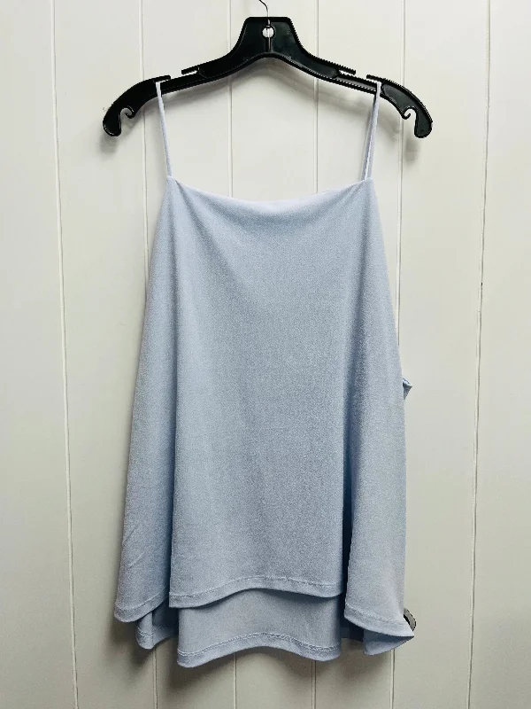 women's solid color dressesTop Sleeveless By H&m In Blue, Size: Xxl