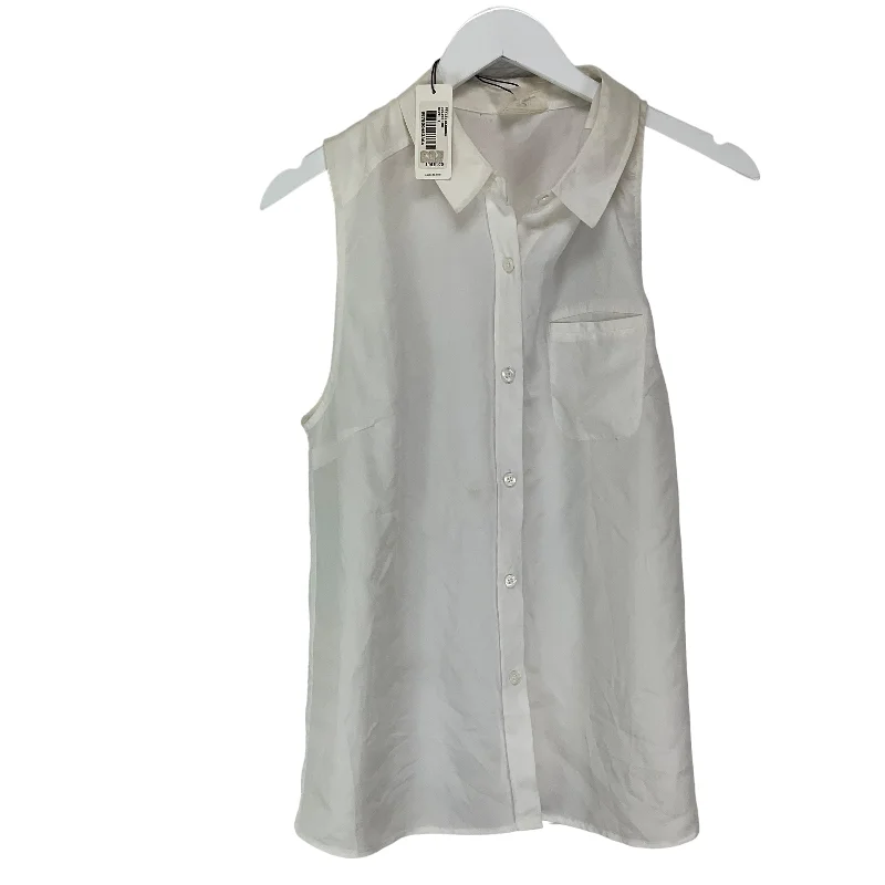 women's evening dressesWhite Top Sleeveless Designer Adriano Goldschmied, Size L