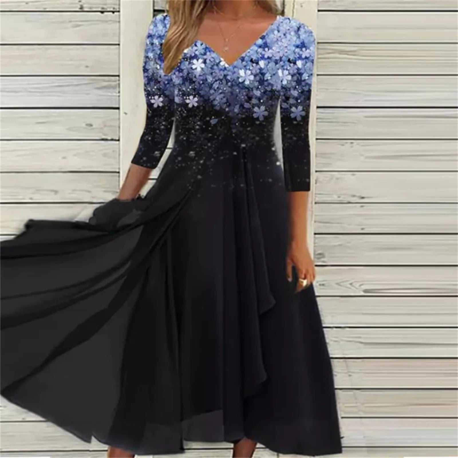 women's wrap dressesElegant Lace Floral Boho Sexy Half Sleeve Long Prom O Neck A-Line Women's Dress