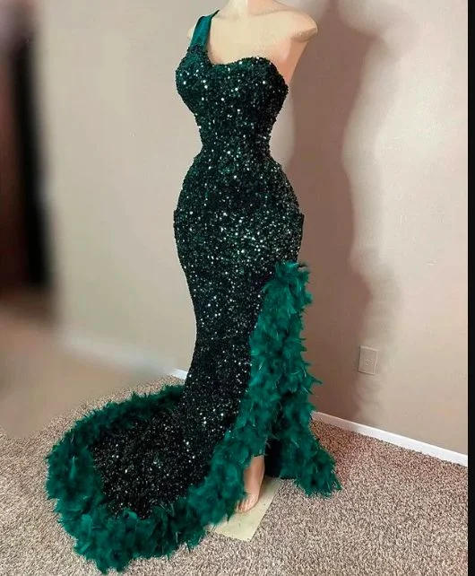 women's empire-line dressesSexy African Emerald Green Prom Dresses        S3022