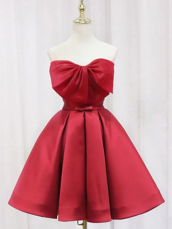 women's mini dressesShort Red Prom Dresses, Short Red Formal Homecoming Dresses      S3082